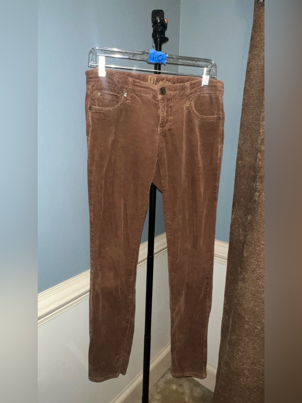 Kut from the Kloth Chestnut Brown Corduroy Straight-Leg Pants